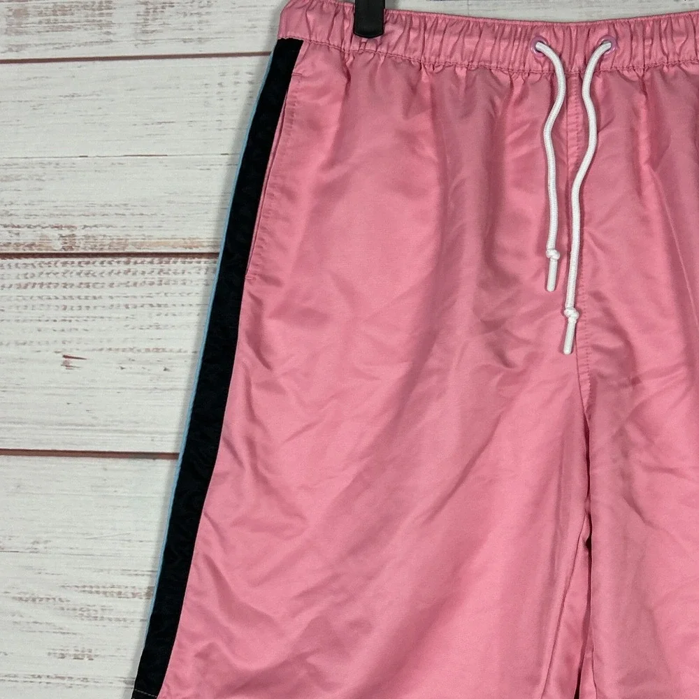 Ellesse Swim Trunks Mens Large (32-34) Shorts Pink Mesh Lined Polyester 10